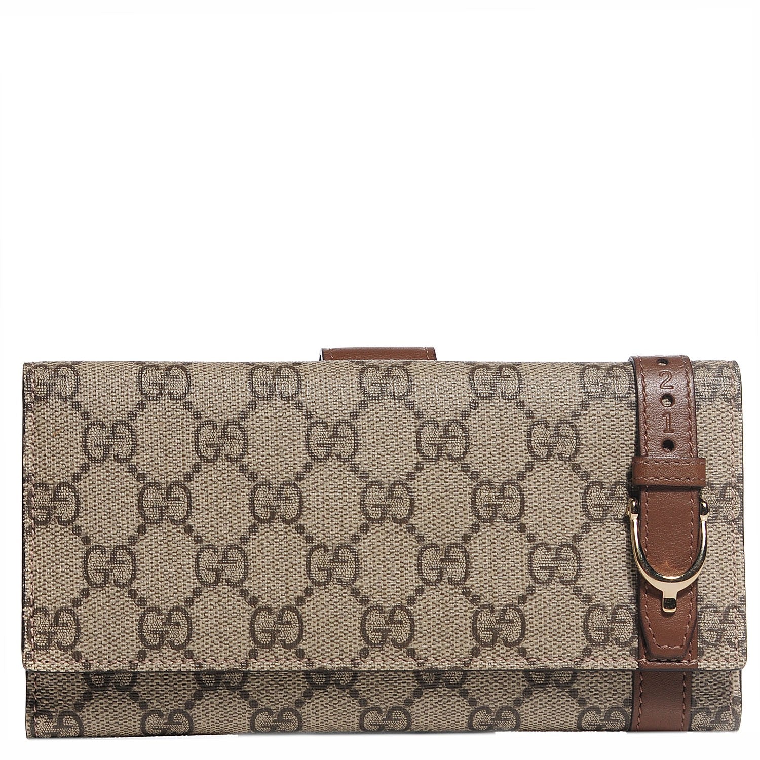 Gucci GG Supreme Monogram Nice Continental Wallet Maple Brown 1 of 8