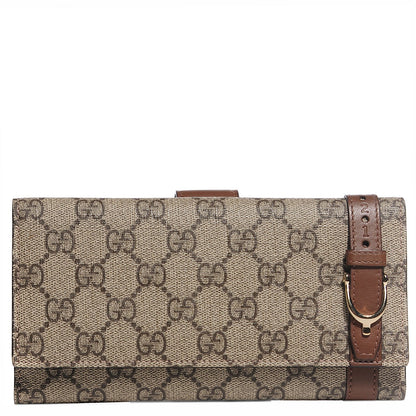 Gucci GG Supreme Monogram Nice Continental Wallet Maple Brown 1 of 8