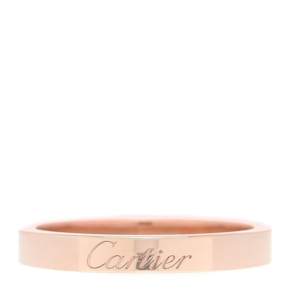 Cartier 18K Pink Gold 3mm C De Cartier Wedding Band Ring 55 7.25 1 of 5