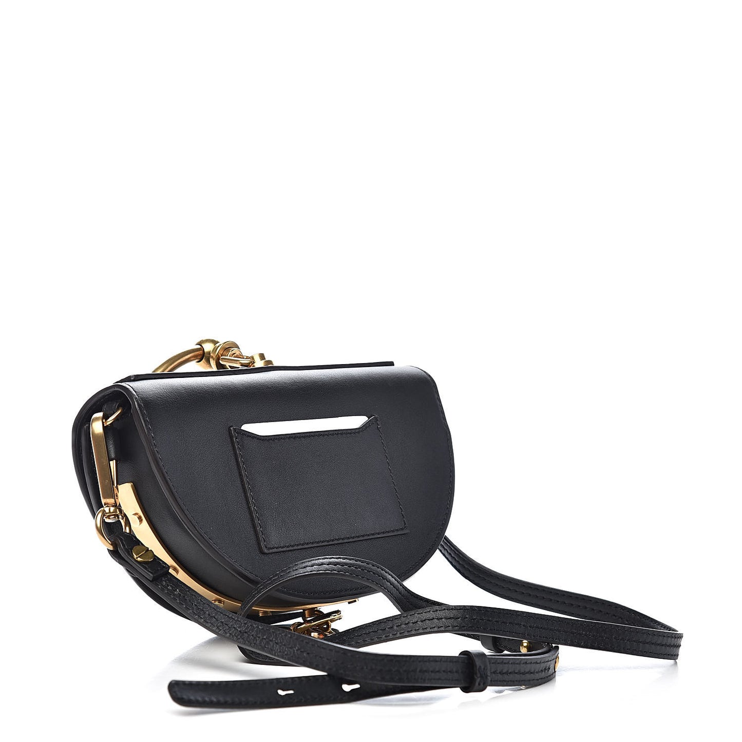 Calfskin Small Nile Bracelet Minaudiere Bag Black