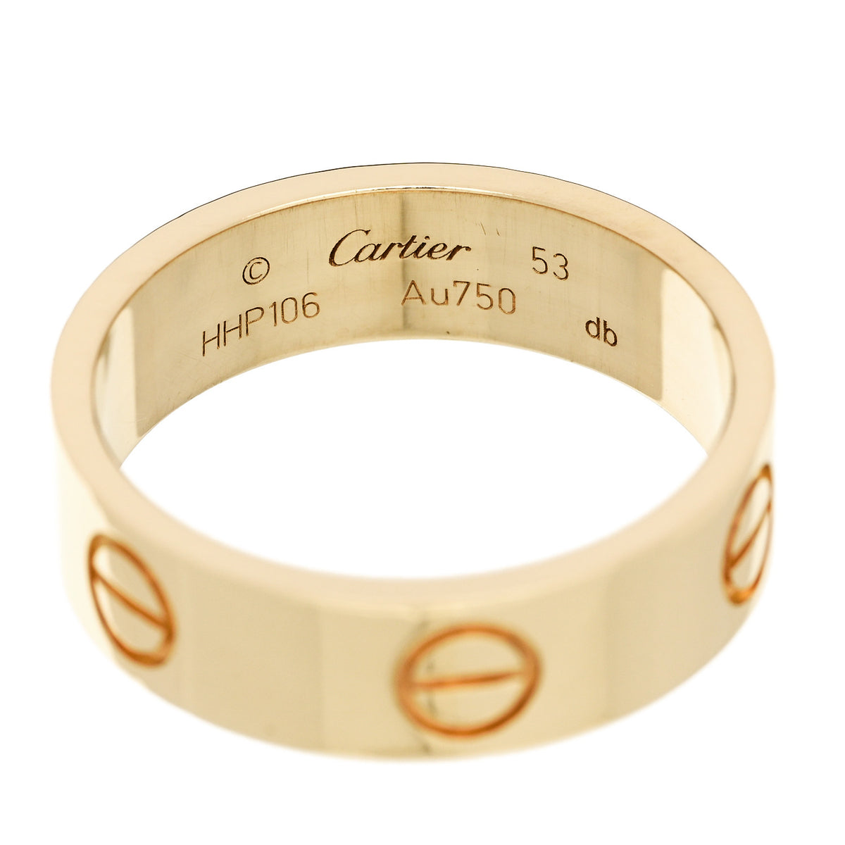 Cartier 18K Yellow Gold 5.5mm LOVE Ring 53 6.5 4 of 5