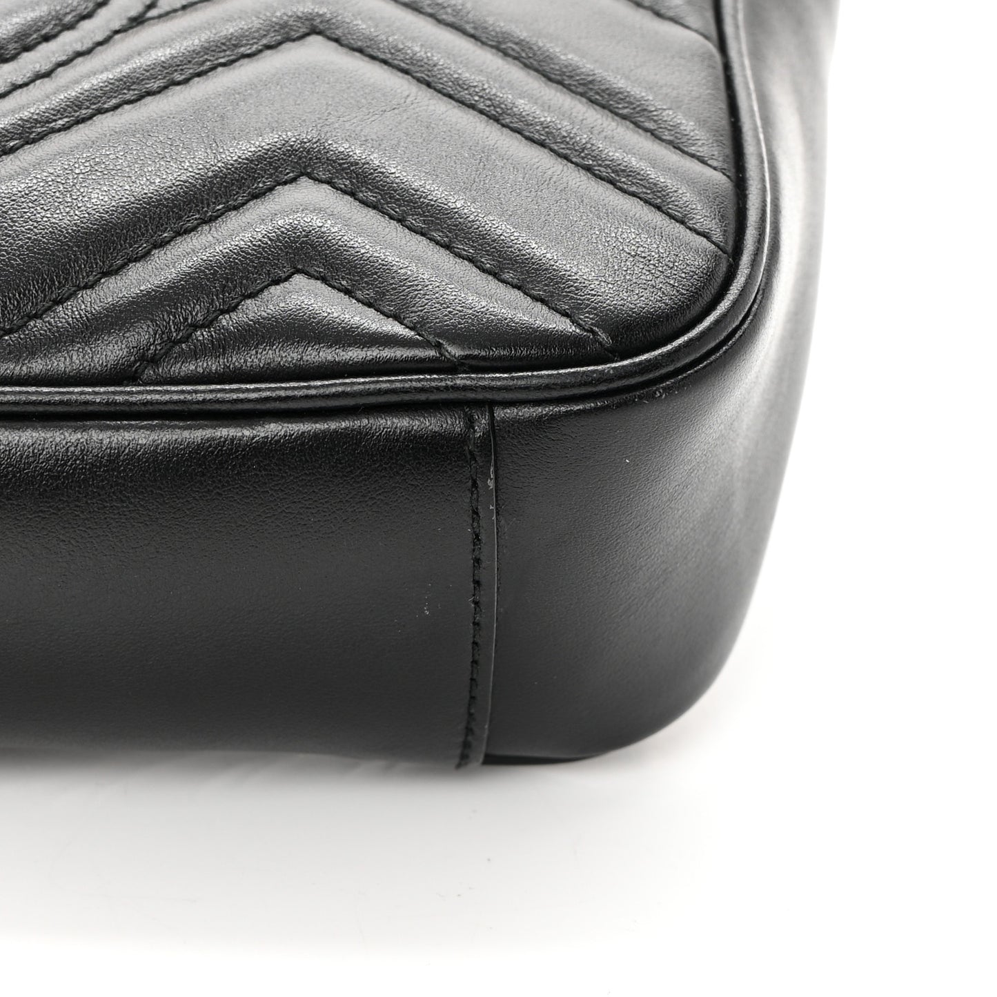 Calfskin Matelasse Mini GG Marmont Shoulder Bag Black