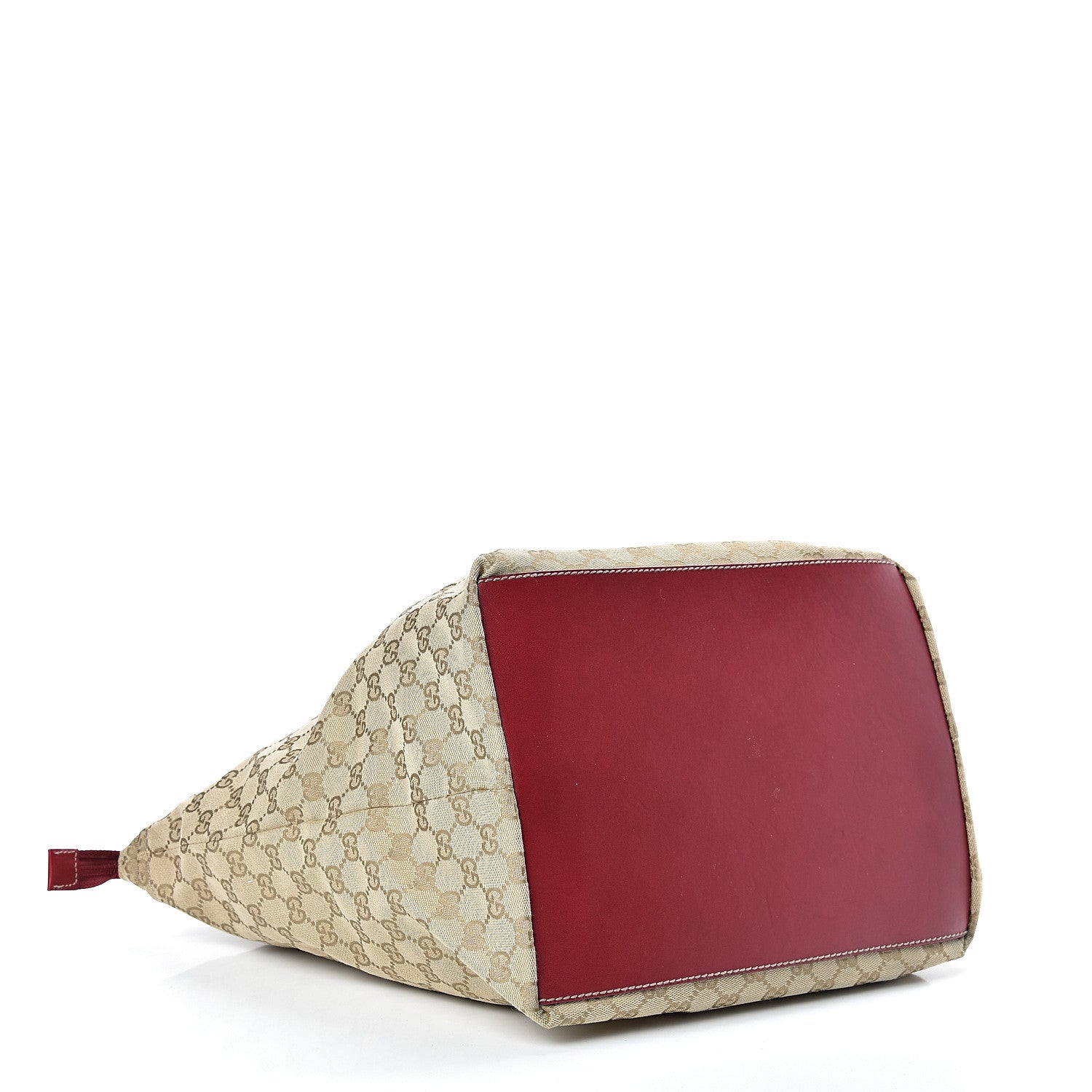 Gucci GG Monogram Large Web Handle Bucket Tote Red 4 of 14