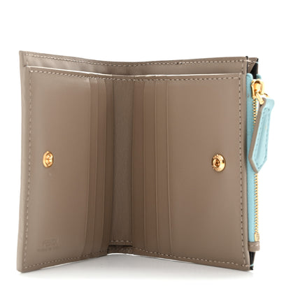 Fendi Nappa Matisse FF Diagonal Embossed Small Slim Wallet Aquifer Tortora 5 of 10