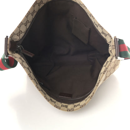 Gucci Monogram Web Medium Flat Messenger Bag Brown 4 of 4