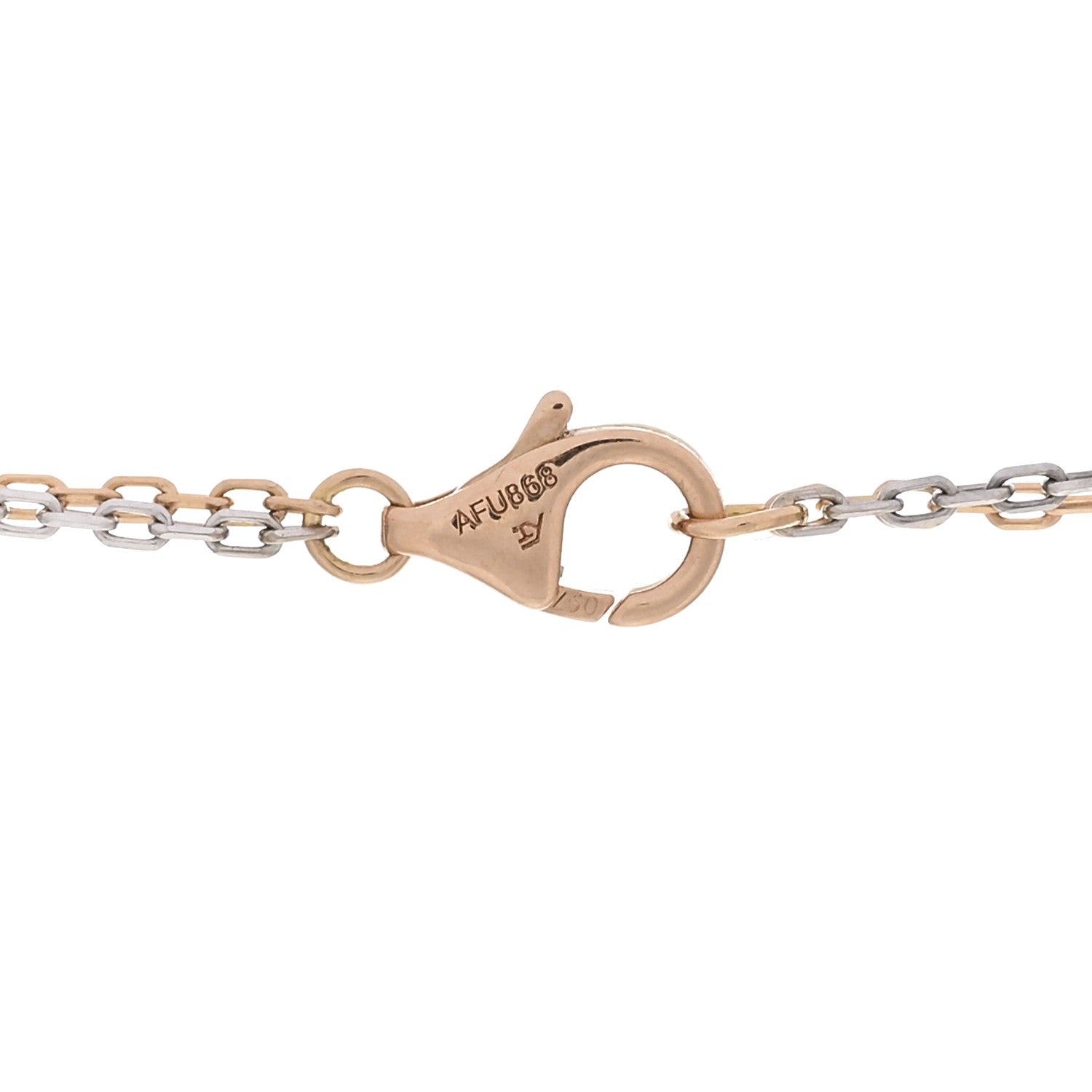 Cartier 18K White Pink Gold Diamond Three Ring LOVE Pendant Necklace 5 of 5