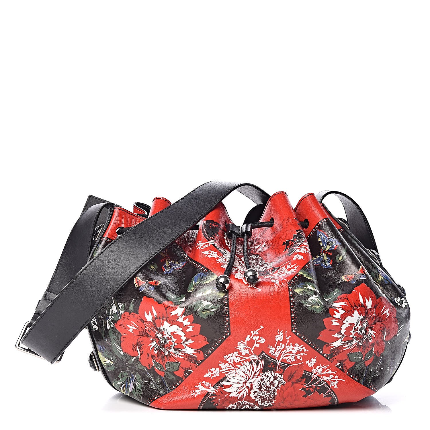 Alexander McQueen Calfskin Poppies Drawstring Bag Multicolor 1 of 9