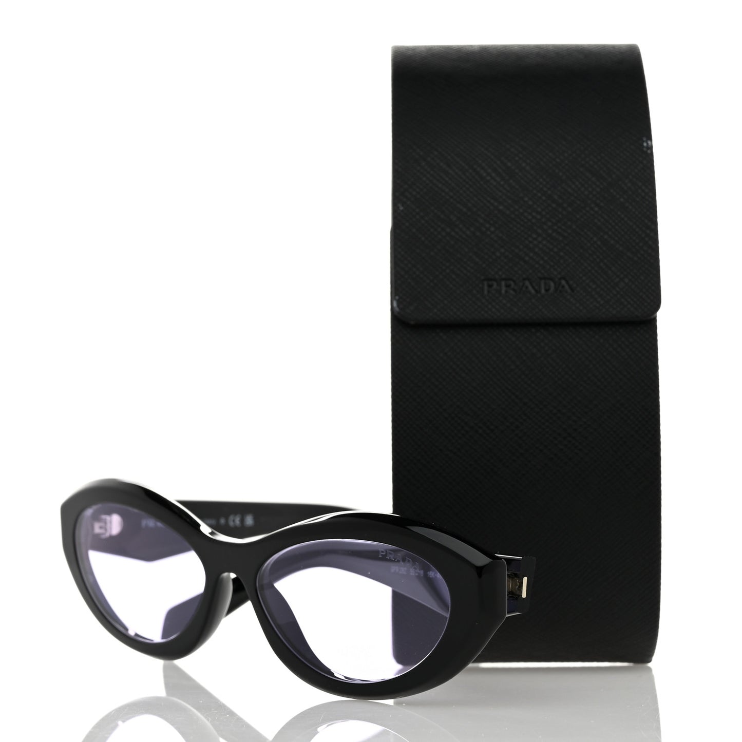 Acetate Oval Sunglasses SPR 26Z Black Purple