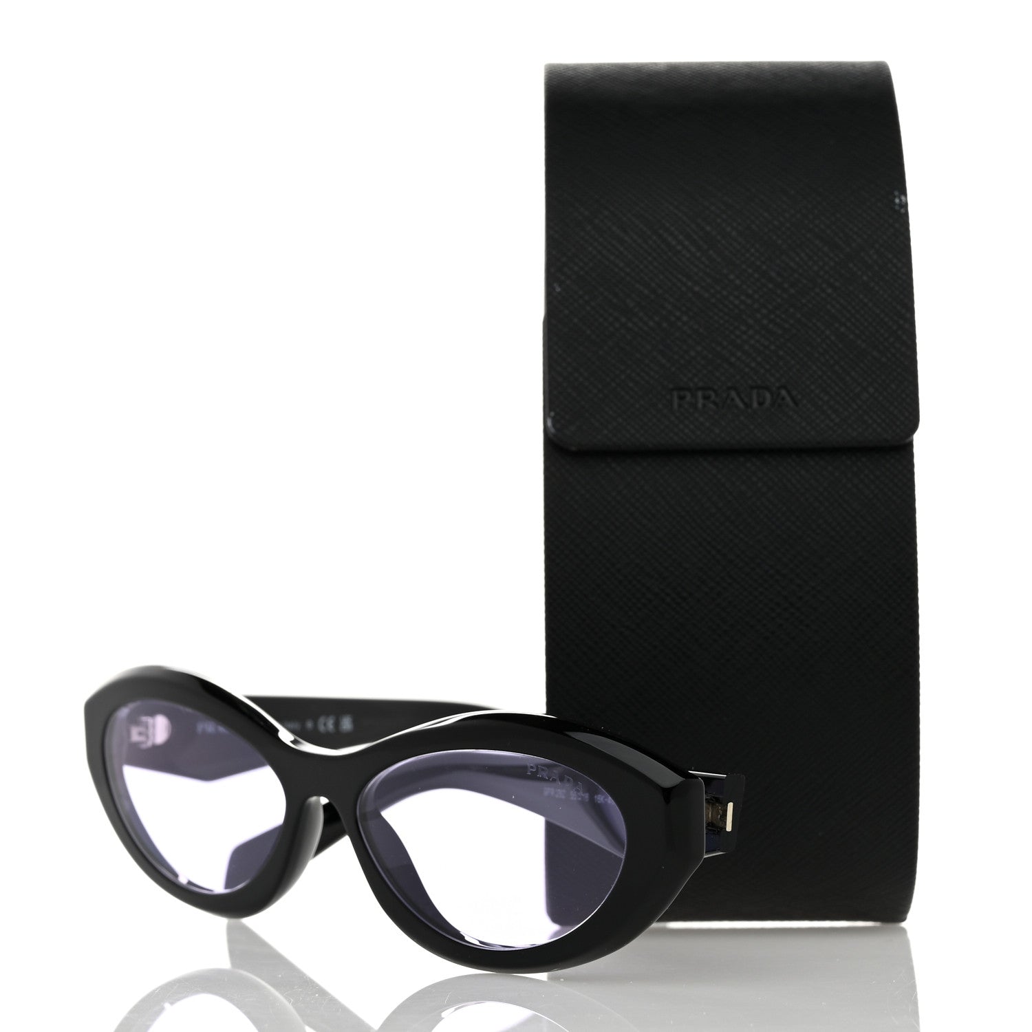 Prada Acetate Oval Sunglasses SPR 26Z Black Purple 8 of 8