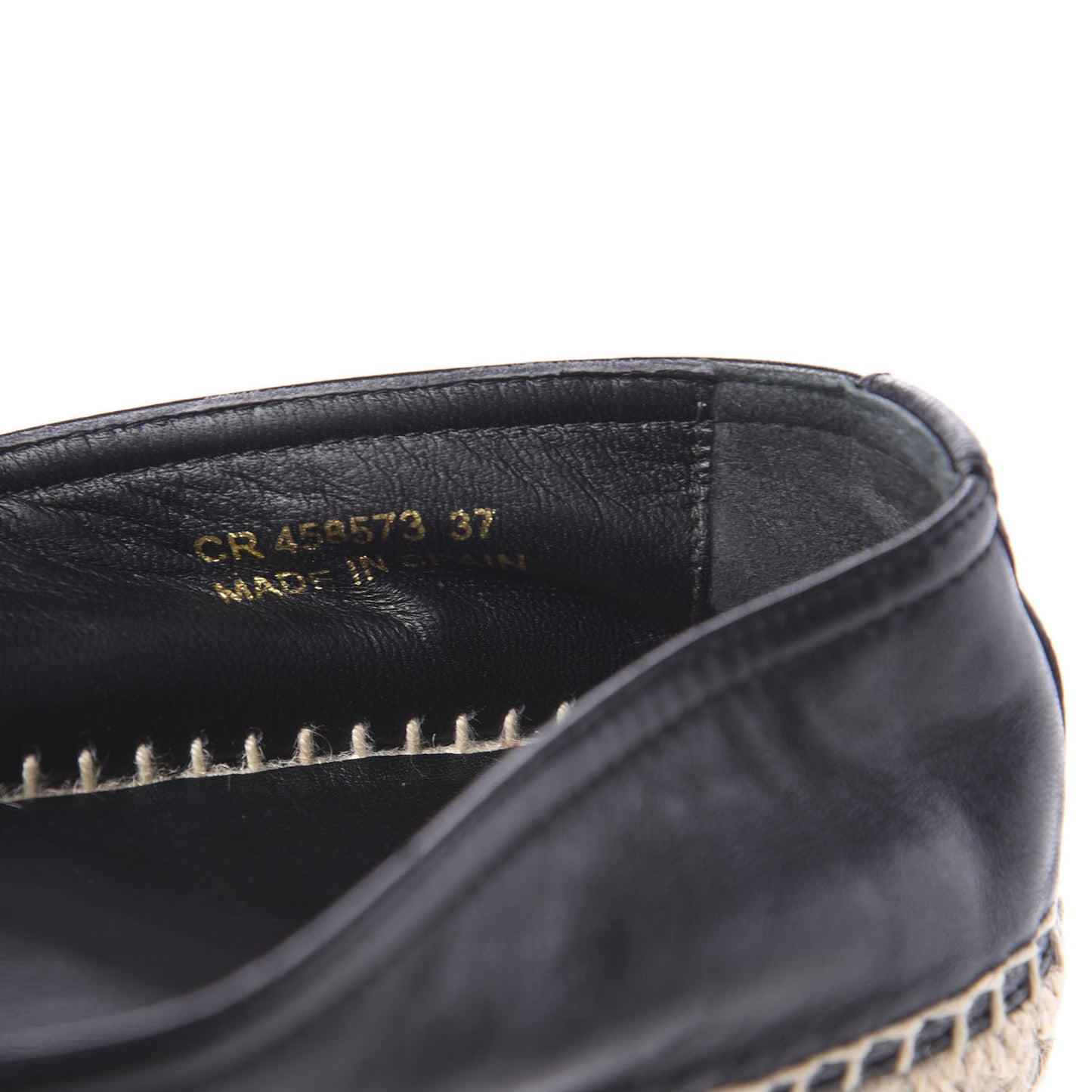 Lambskin Monogram Espadrilles 37 Black