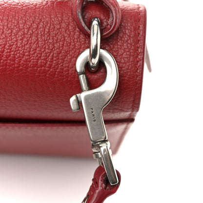 Saint Laurent Grained Calfskin Medium Monogram Sunset Satchel Red 14 of 17