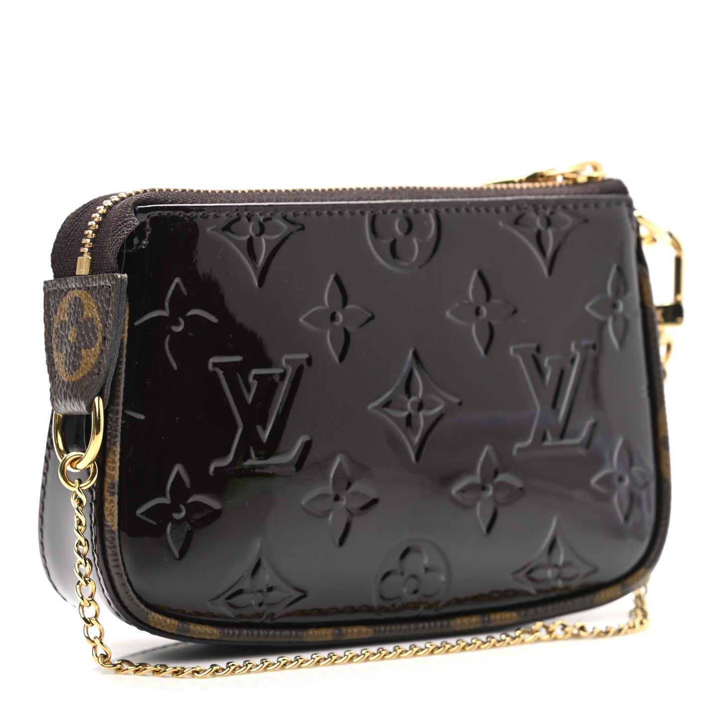 Vernis Monogram Mini Pochette Accessories Amarante