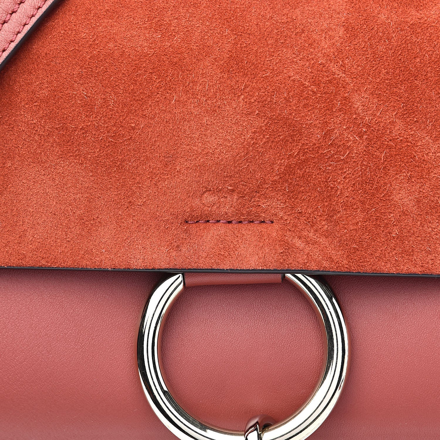 Chloe Suede Calfskin Small Faye Shoulder Bag Terracotta Red 12 of 12