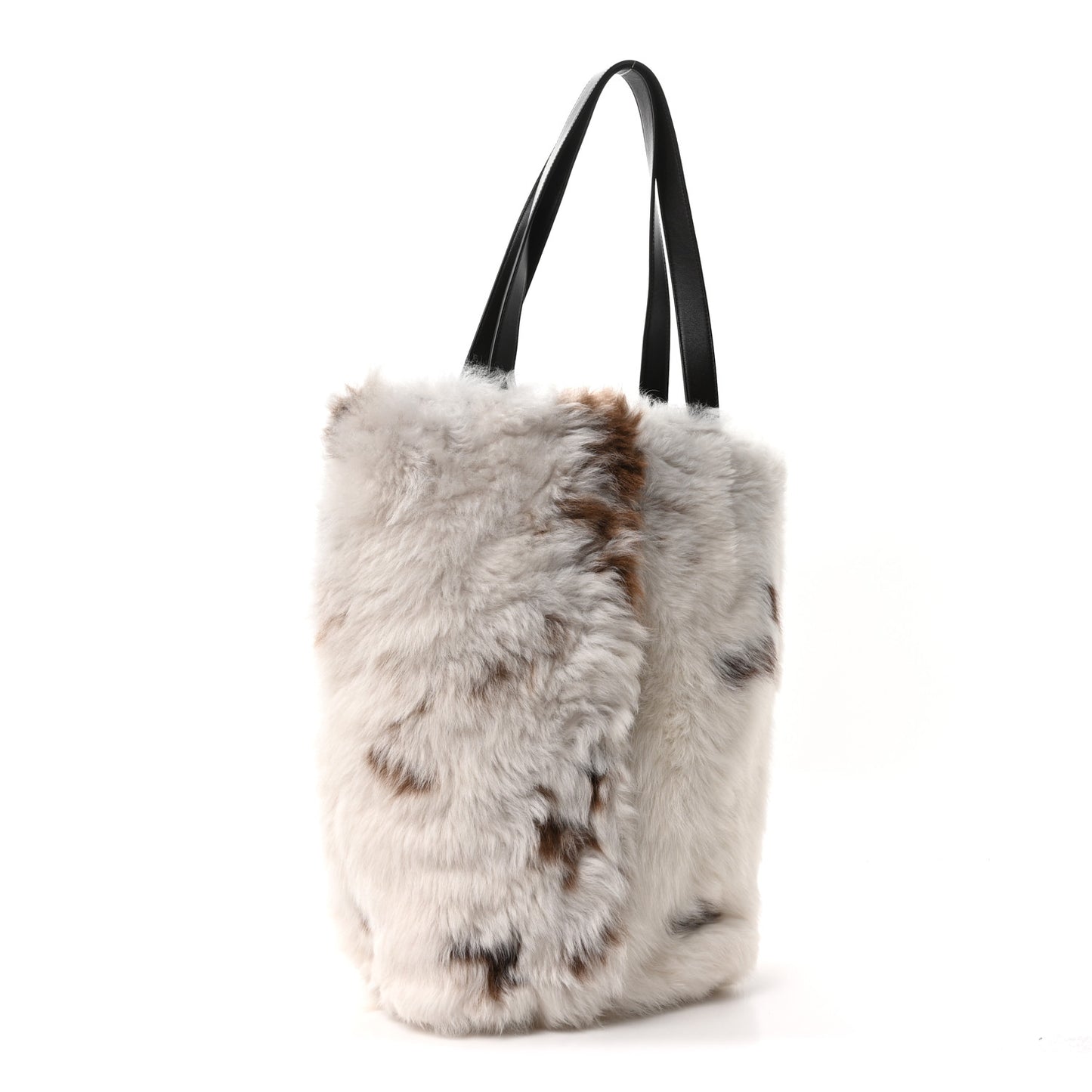 Shearling Tote Brown White