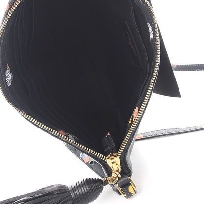 Saint Laurent Calfskin Flower Printed Small Monogram Crossbody Bag Black Multicolor 5 of 7