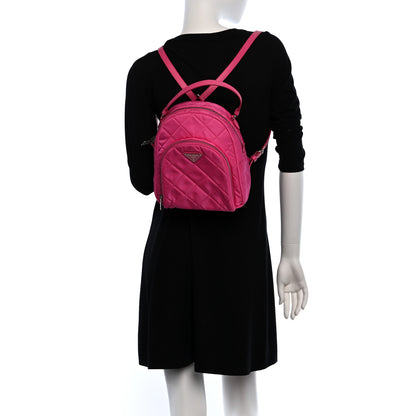 Prada Nylon Tessuto Impuntu Quilted Backpack Fuxia 2 of 10