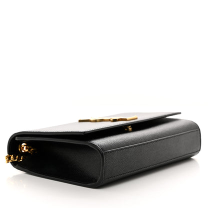 Saint Laurent Grain De Poudre Small Classic Monogram Kate Satchel Black 4 of 11