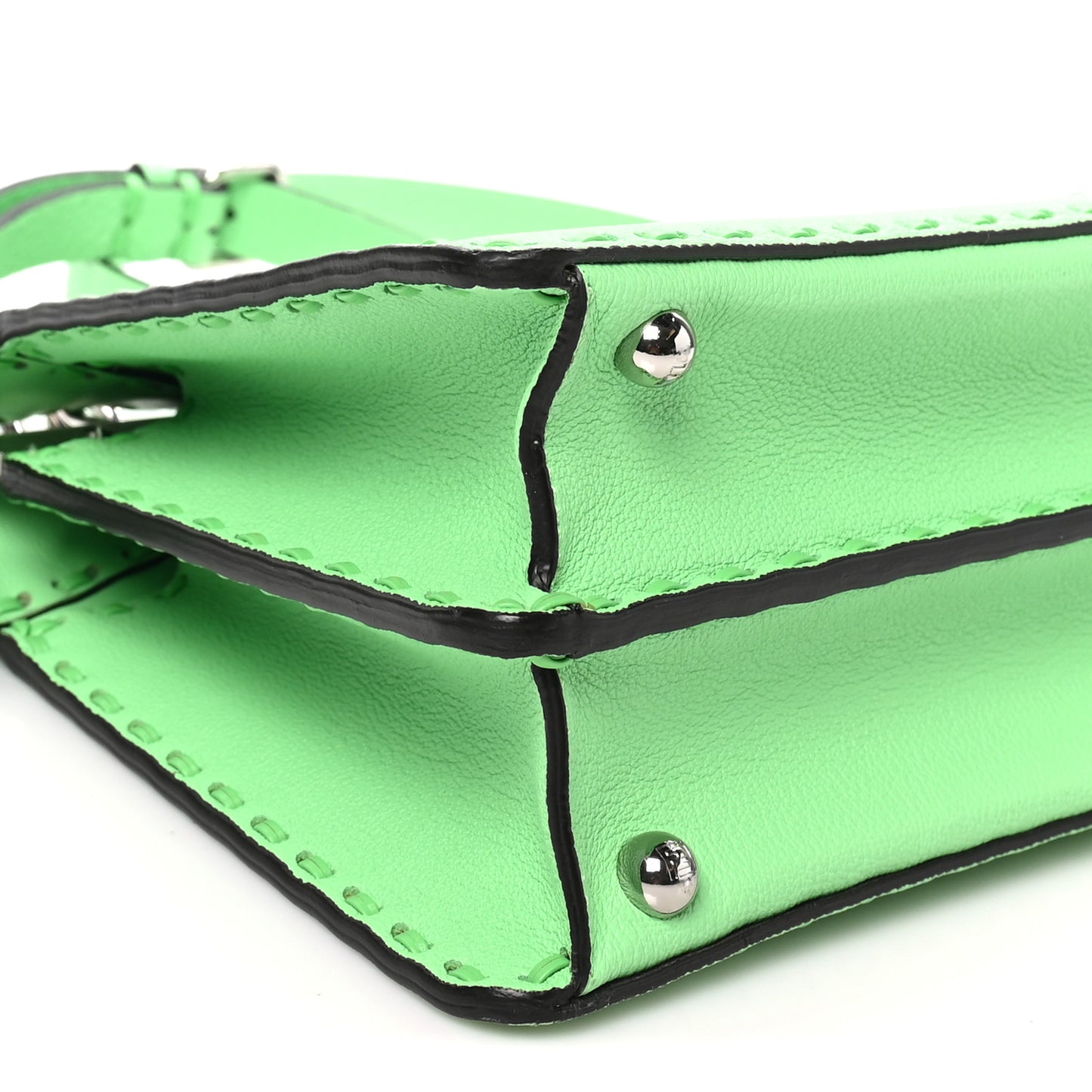 Cuoio Roma Sellerissima Nappa Sintetica Tape Stitch Small Peekaboo I SEE U Satchel Edamame