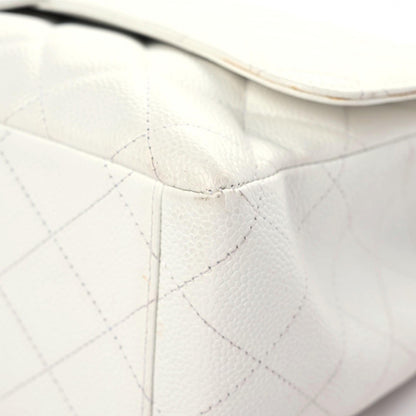 Chanel Caviar Quilted Maxi Single Flap White 6 of 22