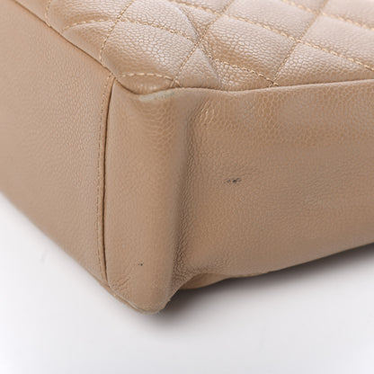 Chanel Caviar Quilted Petit Shopping Tote PST Dark Beige 17 of 19