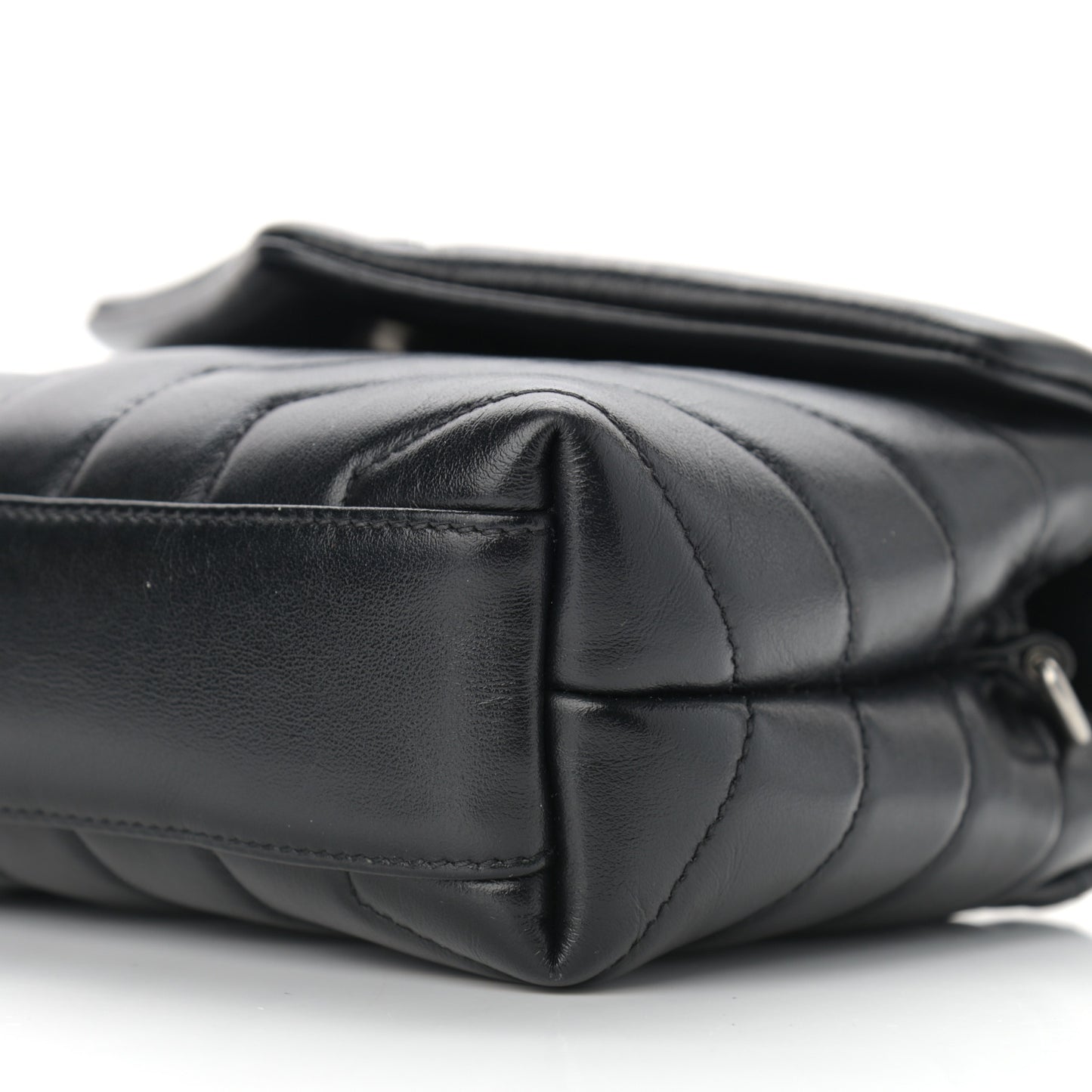 Calfskin Y Quilted Monogram Toy Loulou Crossbody Bag Black