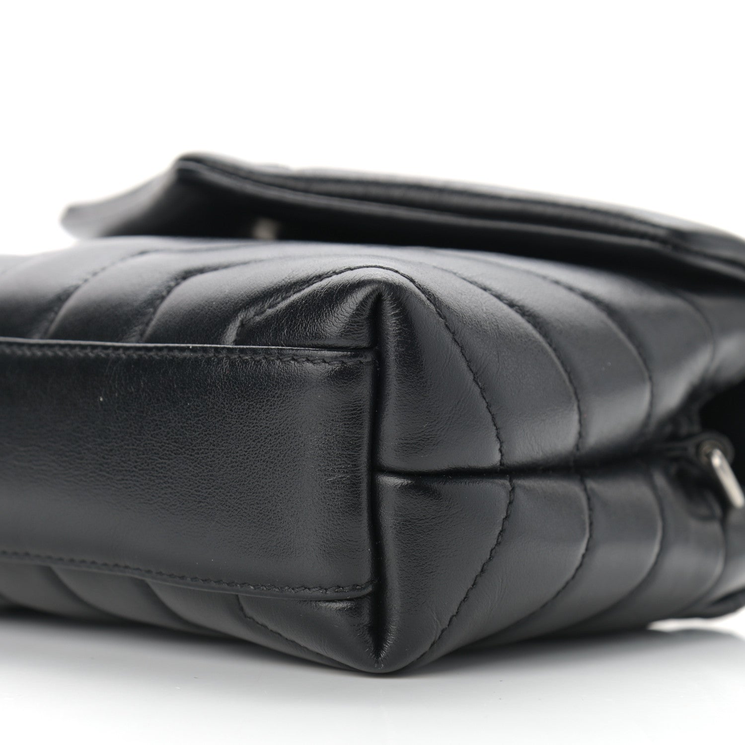 Saint Laurent Calfskin Y Quilted Monogram Toy Loulou Crossbody Bag Black 9 of 10