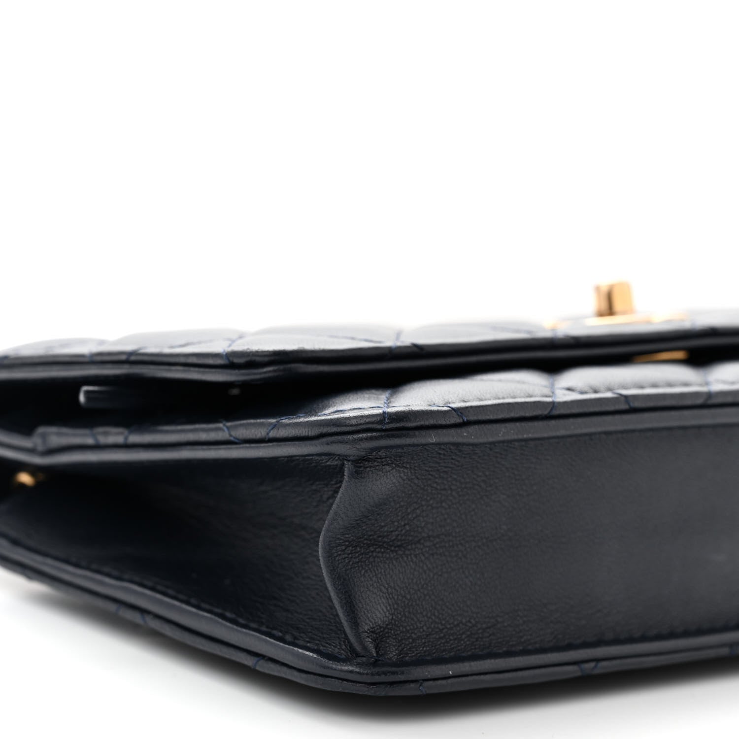 Chanel Lambskin Quilted Pearl Crush Wallet on Chain WOC Navy 10 of 11