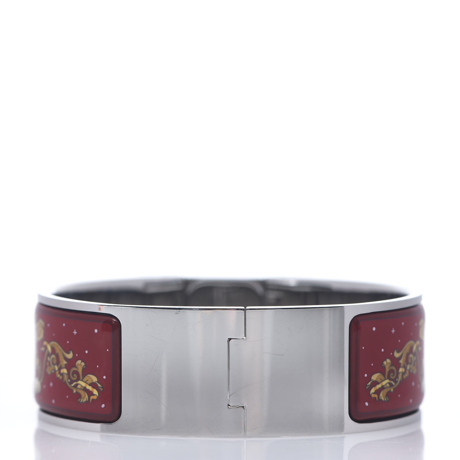 Hermes Stainless Steel Enamel 19mm Printed Horse Loquet Quartz Watch Red 3 of 5
