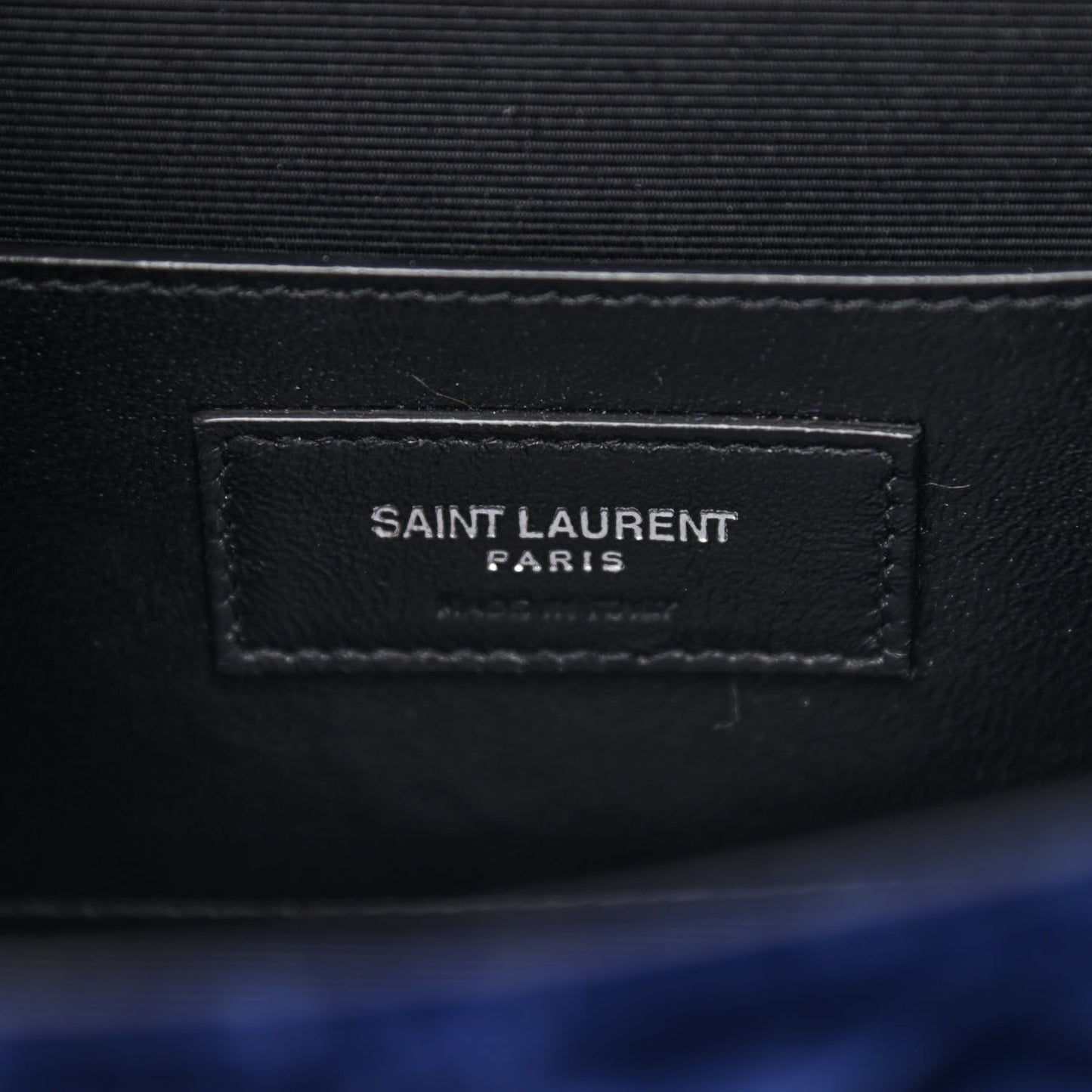Velvet Matelasse Triquilt Small Monogram Satchel Navy