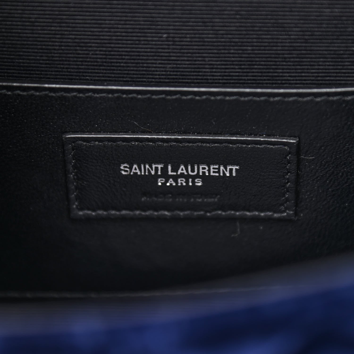 Saint Laurent Velvet Matelasse Triquilt Small Monogram Satchel Navy 6 of 10