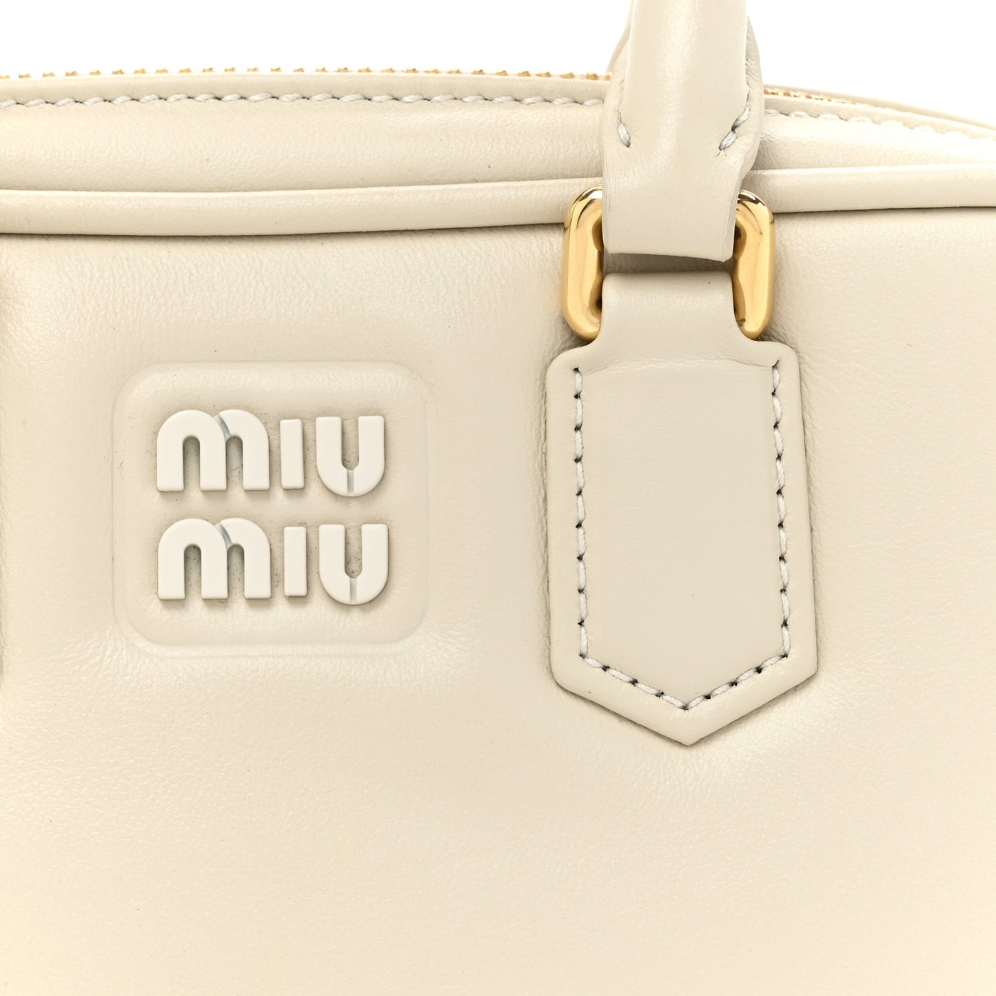 Calfskin Mini Arcadie Top Handle Bag Chalk White