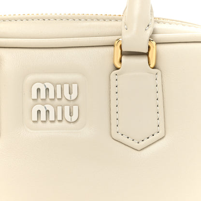 Miu Miu Calfskin Mini Arcadie Top Handle Bag Chalk White 7 of 11