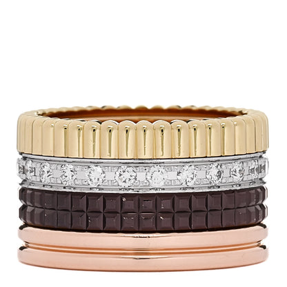 Boucheron 18K Pink Yellow White Gold Diamond PVD Large Quatre Classique Ring 51 5.75 1 of 6
