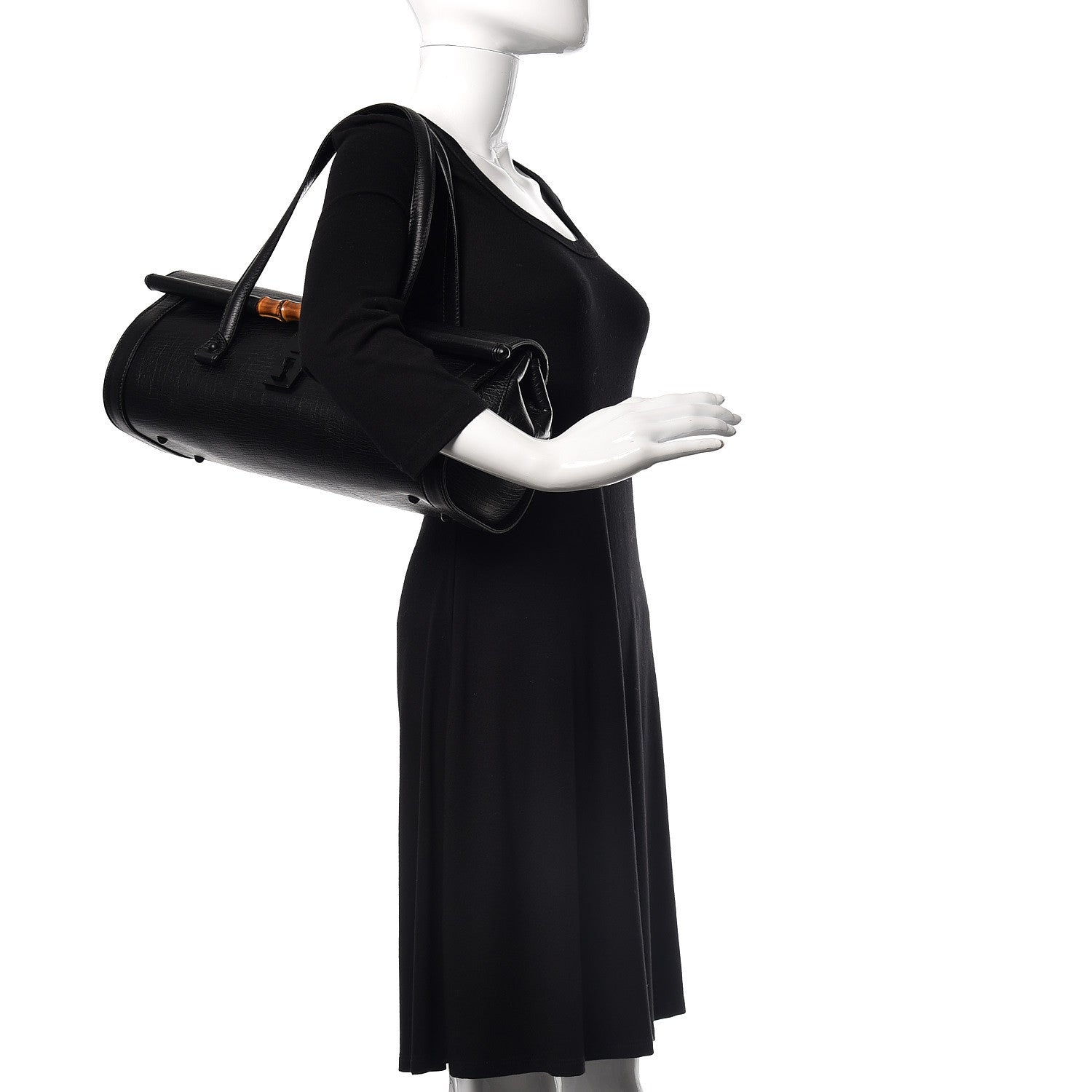 Gucci Calfskin Bamboo Bullet Black 2 of 20