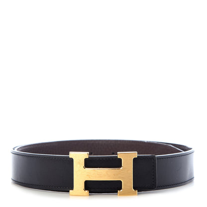 Hermes Box Togo 32mm H Belt 85 Black Chocolate 1 of 6