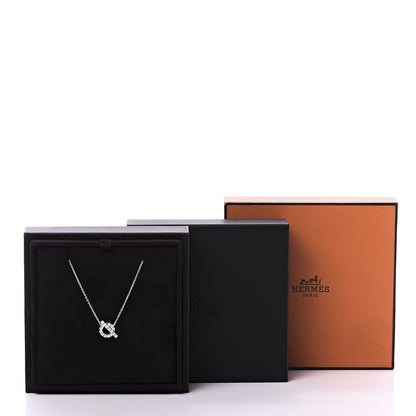 Hermes 18K White Gold Diamond Finesse Pendant Necklace 7 of 7