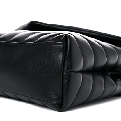 Saint Laurent Calfskin Y Quilted Monogram Small Loulou Chain Satchel Black 6 of 10