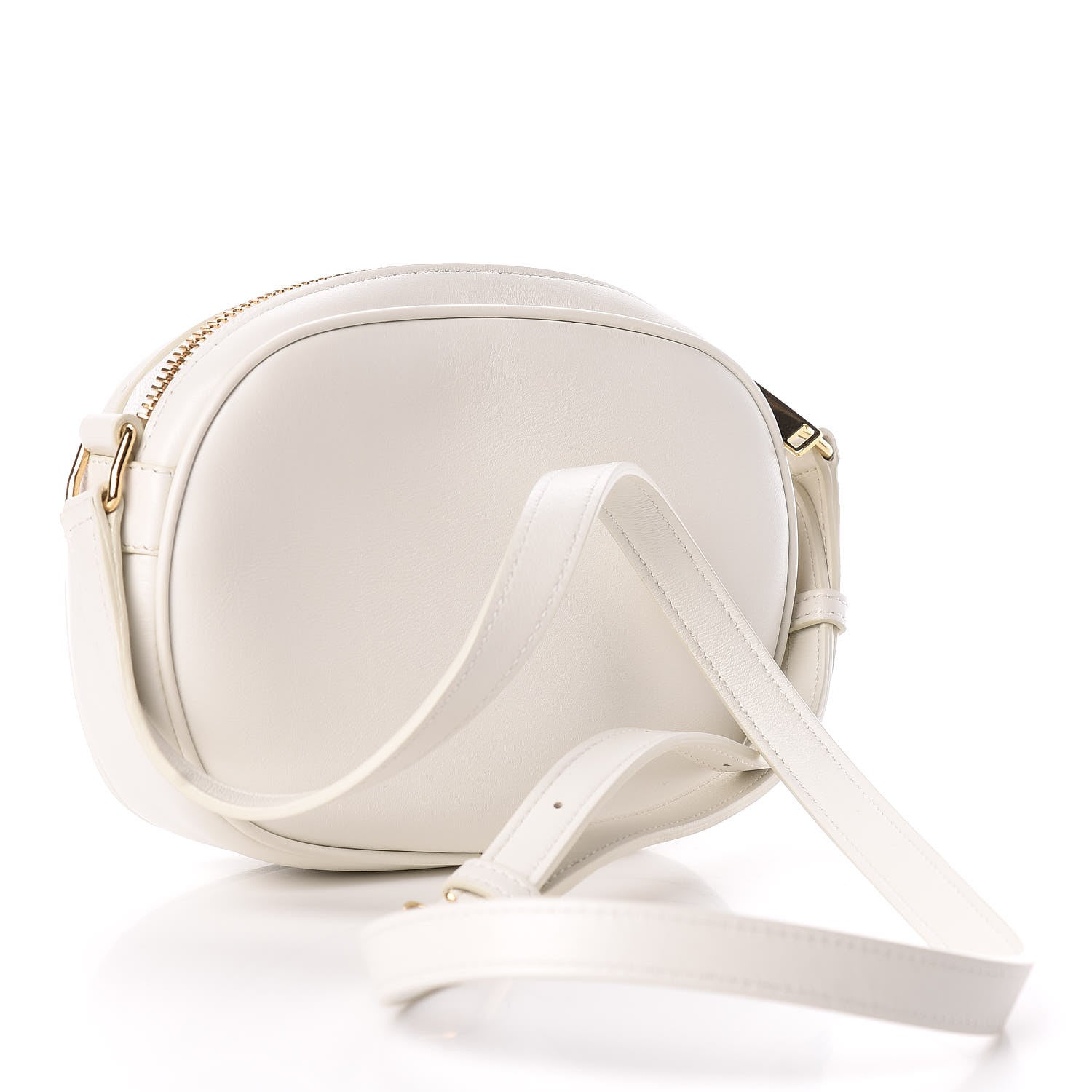 Celine Calfskin Quilted Small C Charm Bag White 3 of 11
