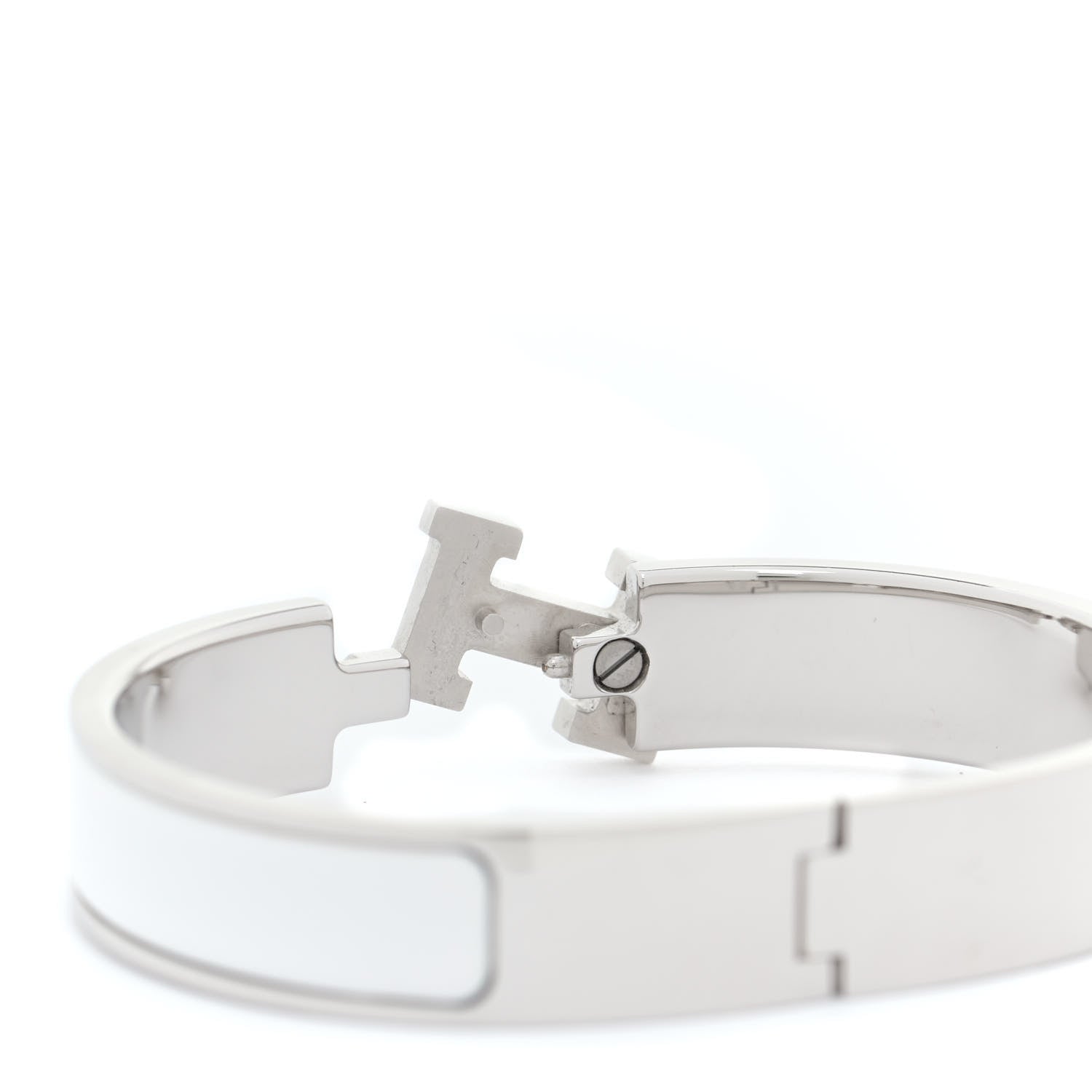 Hermes Enamel Narrow Clic Clac H Bracelet PM White 5 of 6