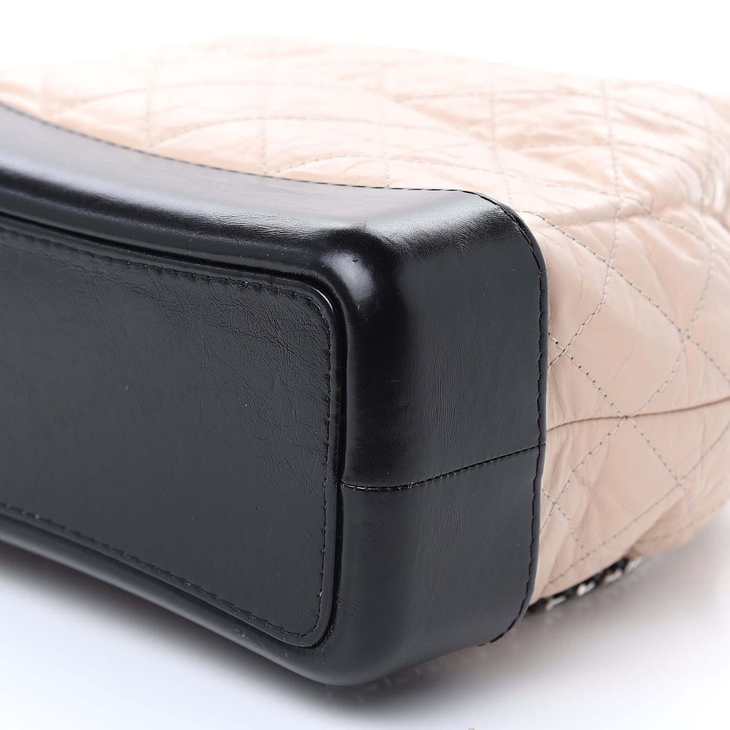 Chanel Aged Calfskin Quilted Gabrielle Backpack Beige Black 9 of 13