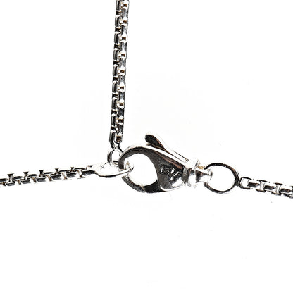 David Yurman Sterling Silver Pearl Diamond 25mm X Pendant Necklace 3 of 3