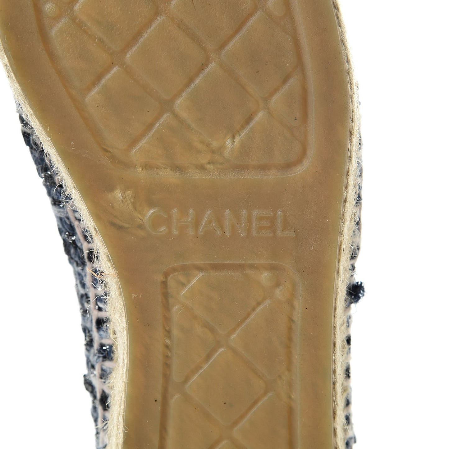 Metallic Tweed Lambskin CC Espadrilles 36 Blue Black Silver