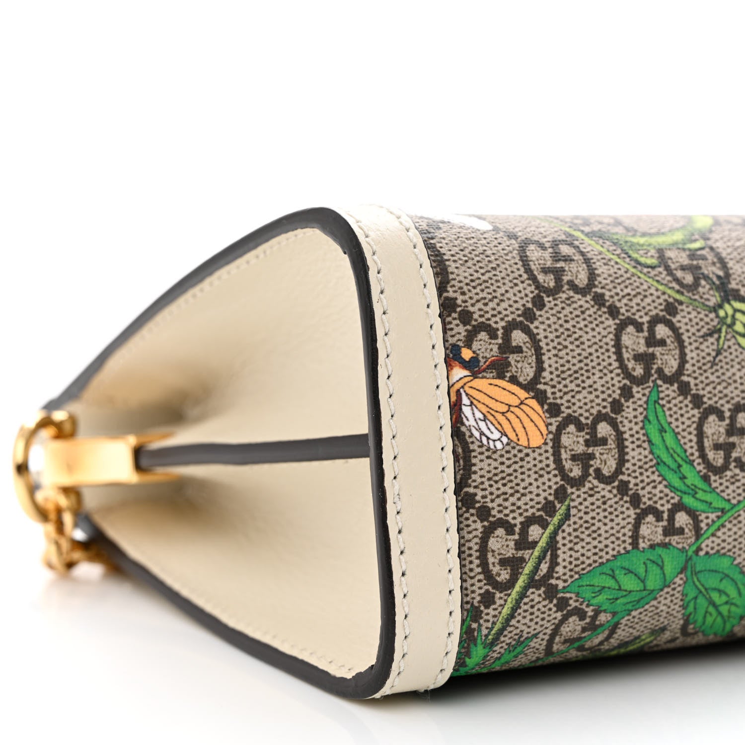 Gucci GG Supreme Monogram Flora Web Small Ophidia Chain Shoulder Bag White 9 of 10