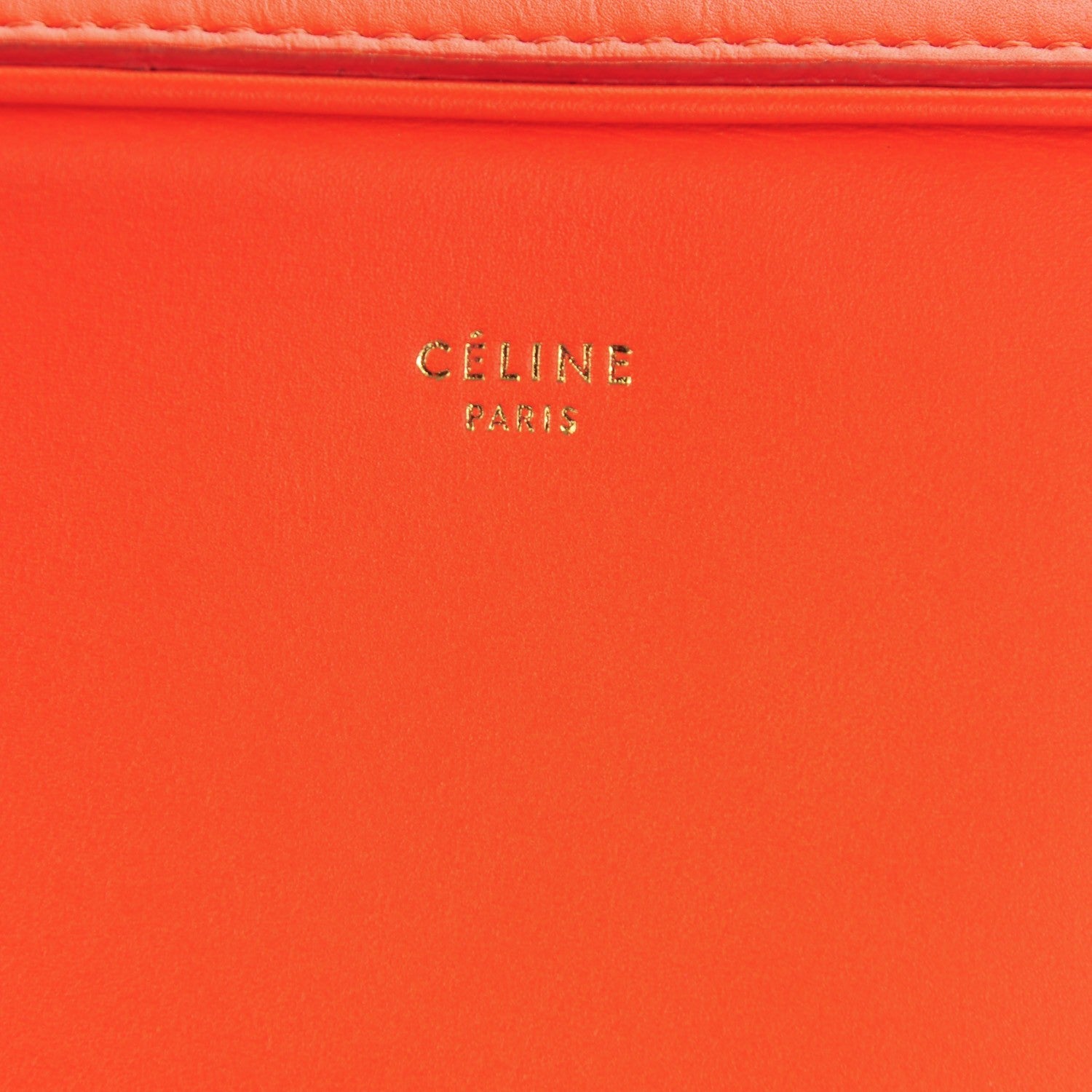 Celine Nappa Side Lock Dragonne Shoulder Bag Bright Orange 6 of 9
