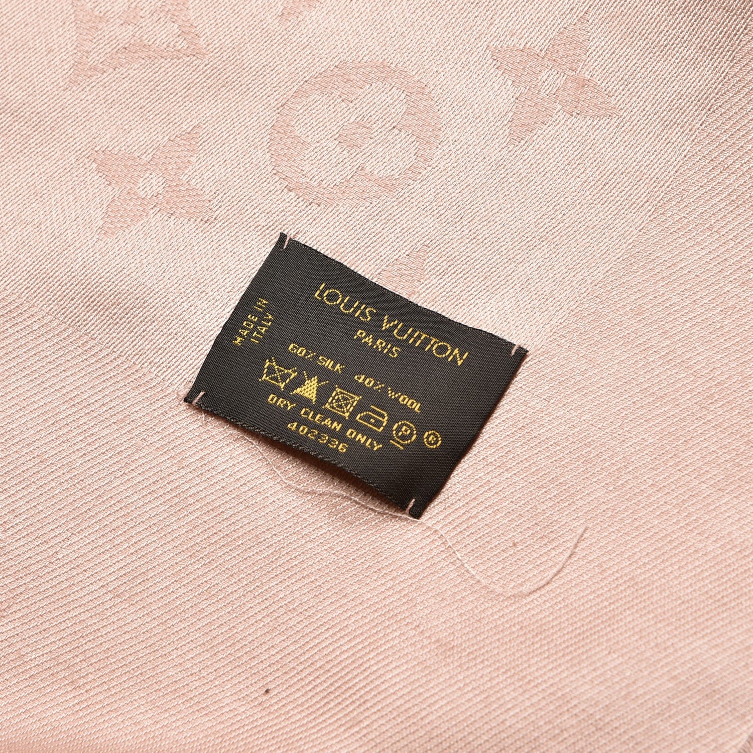 Louis Vuitton Silk Wool Monogram Shine Shawl Rose 6 of 6