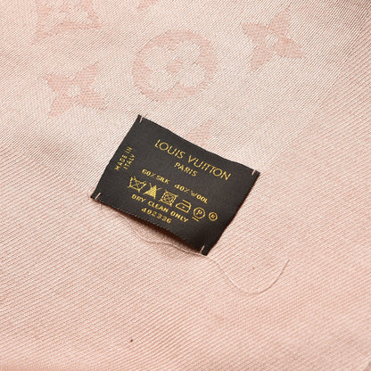 Louis Vuitton Silk Wool Monogram Shine Shawl Rose 6 of 6