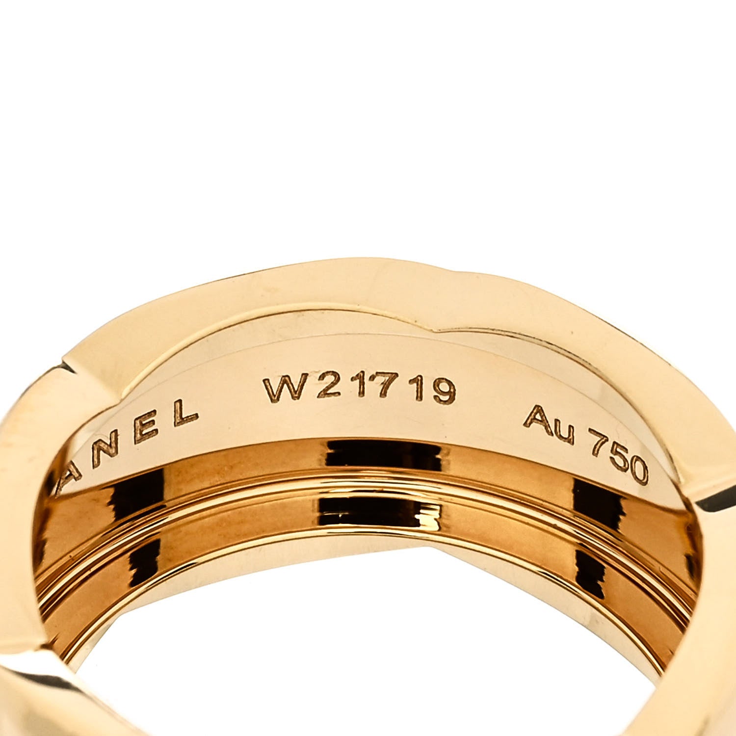 Chanel 18K Yellow Gold Large Coco Crush Ring 57 8 5 of 6