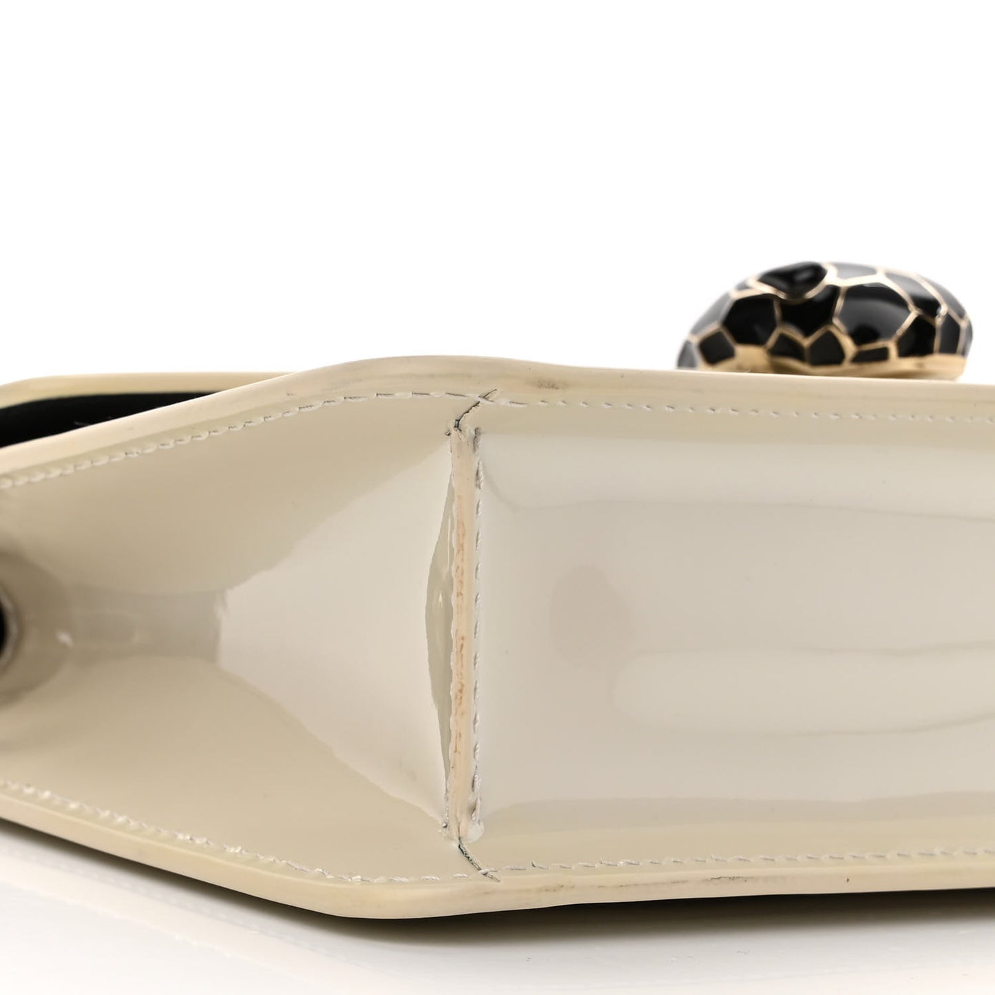 Patent Serpenti Forever Small Shoulder Bag White