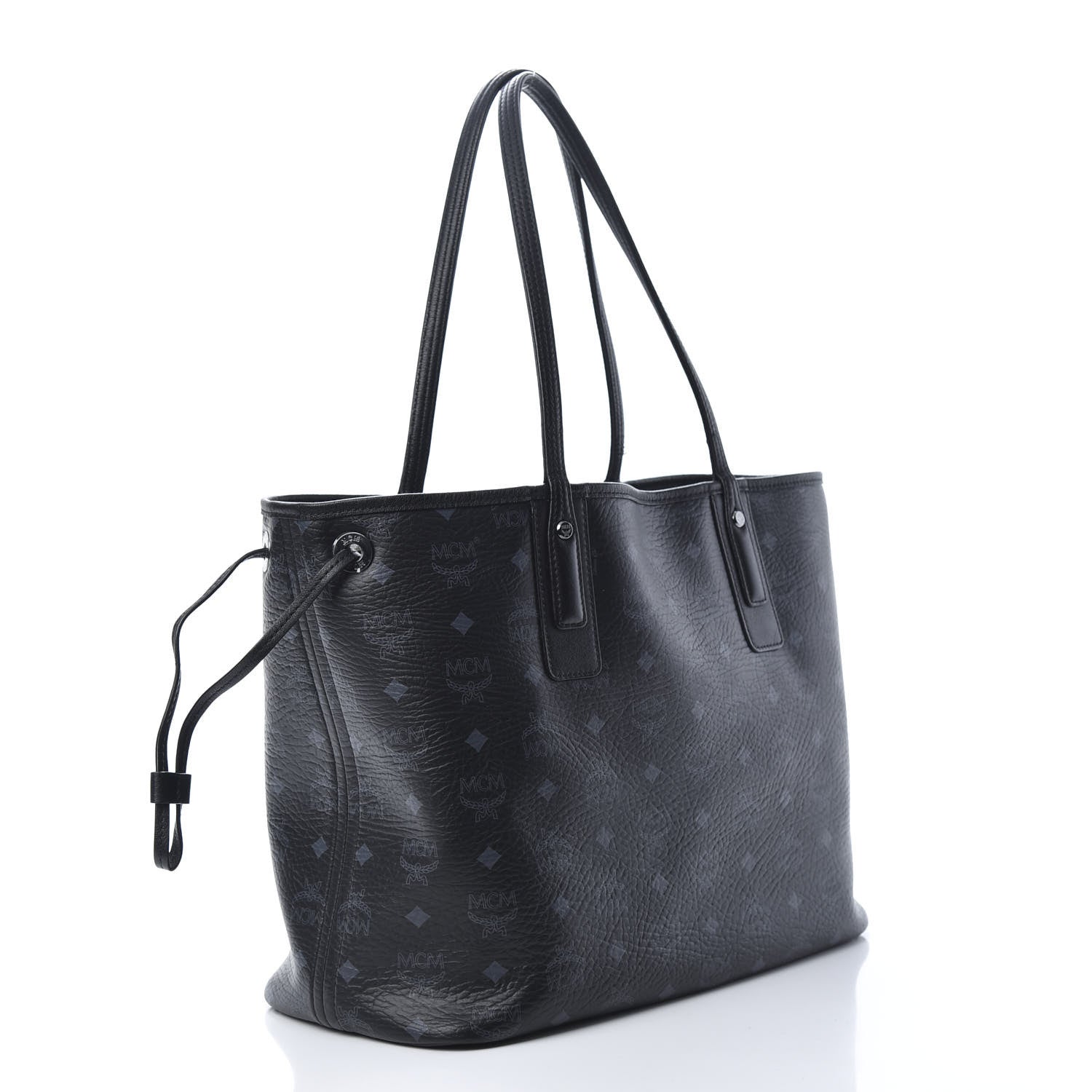 MCM Visetos Medium Liz Reversible Shopper Tote Black 4 of 15