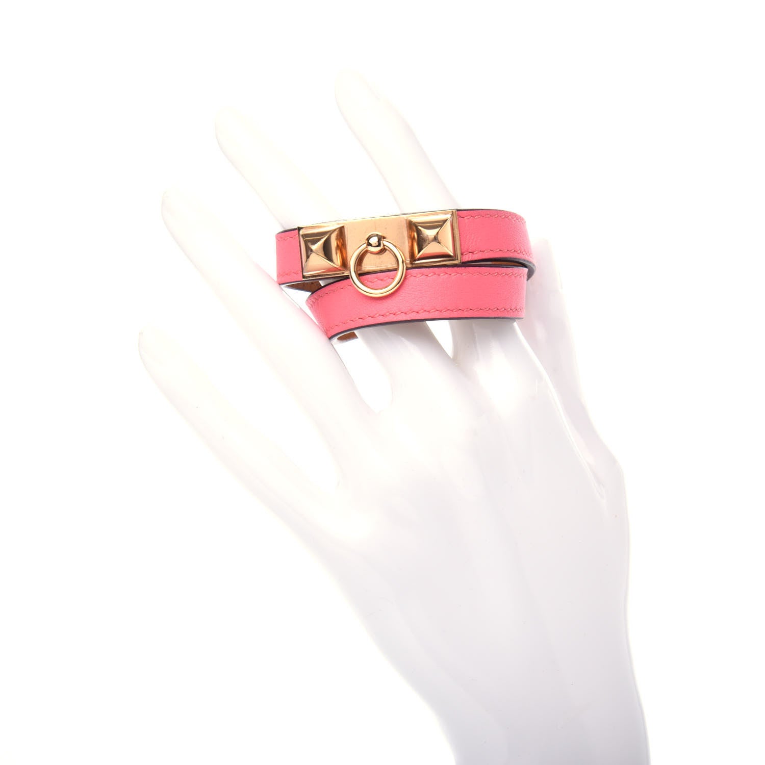 Hermes Swift Rivale Double Tour Bracelet XS Rose Azalee 2 of 6